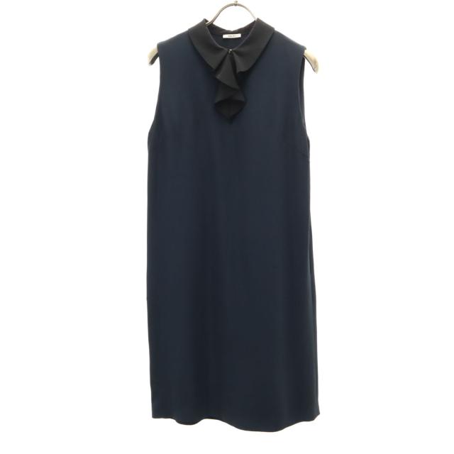 MIUMIU ミュウミュウ ノースリーブ 膝丈ワンピース 38 ネイビー レディース