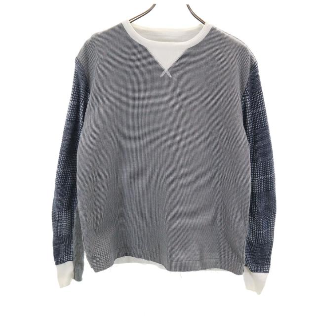 Sacai サカイ 日本製 ハウンドトゥース柄 長袖 ボンディング加工 トレーナー 1 ホワイト 千鳥格子 メンズ