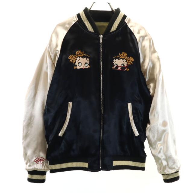 LOW BLOW KNUCKLE ローブローナックル BETTY BOOP ベティブープ コラボ リバーシブル MA-1 ジャケット M カーキ メンズ_2