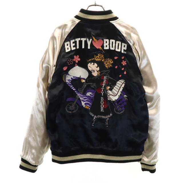 LOW BLOW KNUCKLE ローブローナックル BETTY BOOP ベティブープ コラボ リバーシブル MA-1 ジャケット M カーキ メンズ_3