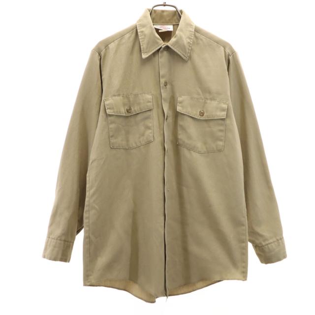 80's dickies 白タグシャンブレーシャツmade in USA ペンキ