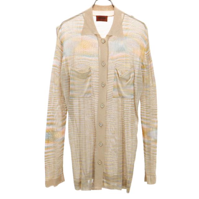 Missoni ミッソーニ イタリア製 長袖 ニットカーディガン 40 ベージュ系 レディース