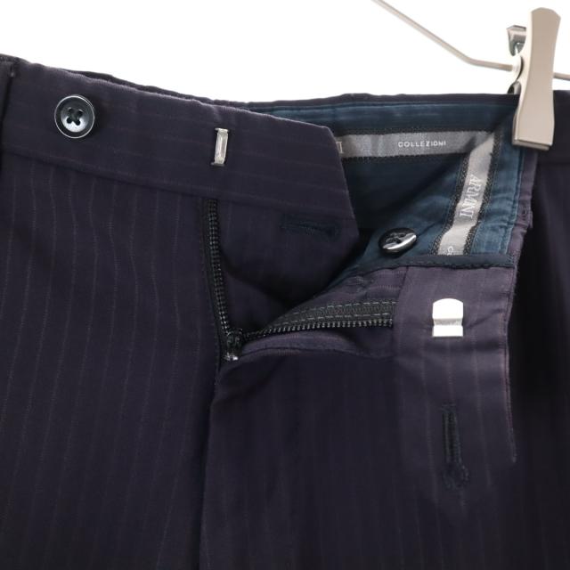 ARMANI COLLEZIONI アルマーニ コレツィオーニ イタリア製 ストライプ パンツスーツ 上下セットアップ 46 ネイビー系 メンズ ARMANI COLLEZIONI アルマーニ コレツィオーニ イタリア製 ストライプ