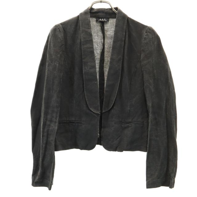 A.P.C. アーペーセー フランス製 リネンブレンド オールド ジャケット ダークグレー系 レディース