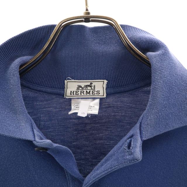 HERMES エルメス イタリア製 半袖 ポロシャツ S ブルー系 メンズ_7