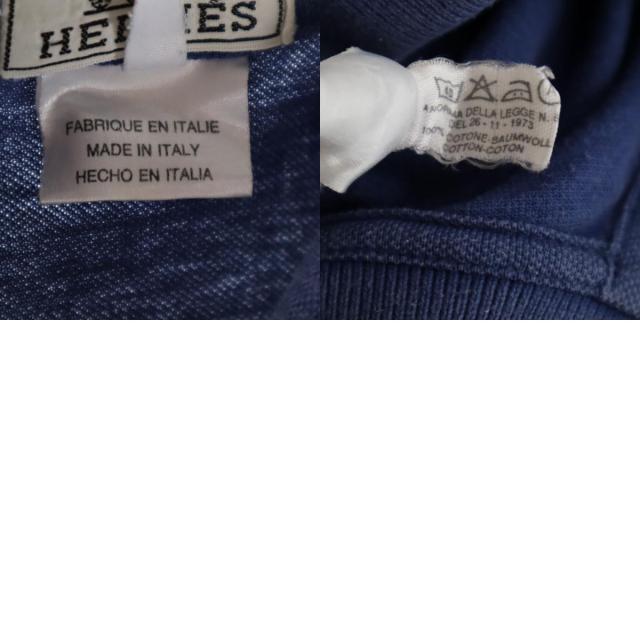 HERMES エルメス イタリア製 半袖 ポロシャツ S ブルー系 メンズ_9