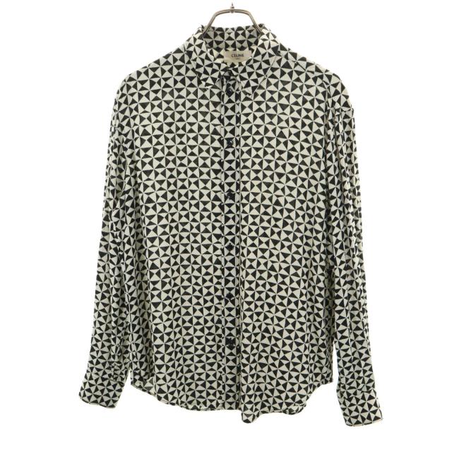 CELINE セリーヌ 21AW イタリア製 カレイドスコープ柄 長袖 シャツ 37 ホワイト メンズ