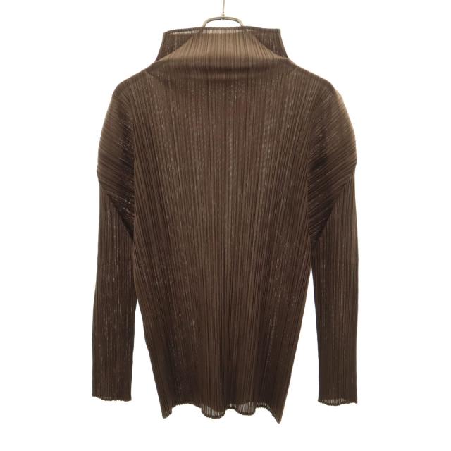 PLEATS PLEASE プリーツプリーズ 90s 日本製 オールド 長袖 プリーツ カットソー 4 ブラウン イッセイミヤケ レディース_1