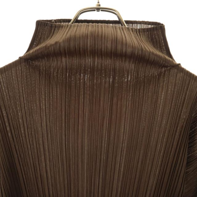 PLEATS PLEASE プリーツプリーズ 90s 日本製 オールド 長袖 プリーツ カットソー 4 ブラウン イッセイミヤケ レディース_4