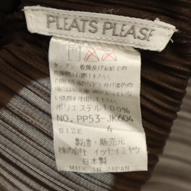 PLEATS PLEASE プリーツプリーズ 90s 日本製 オールド 長袖 プリーツ カットソー 4 ブラウン イッセイミヤケ レディース_5