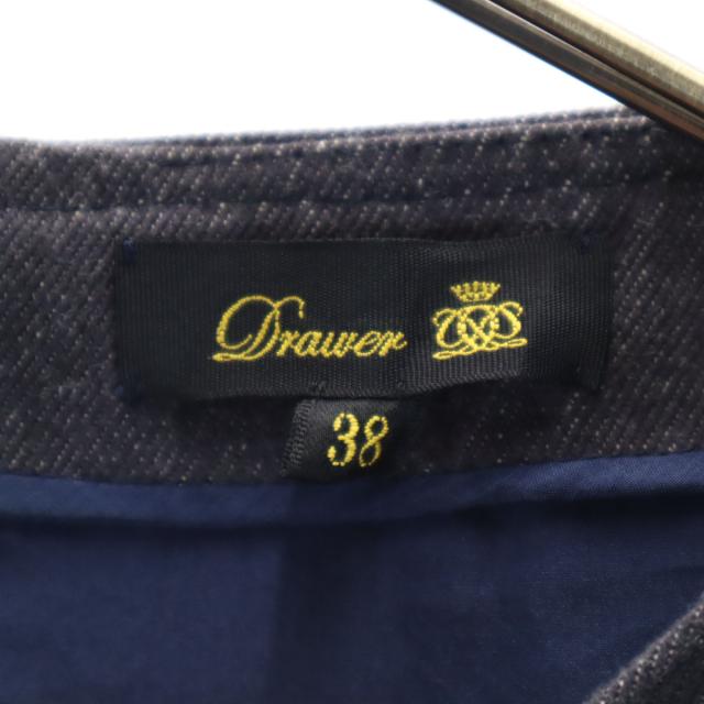 Drawer ドゥロワー 日本製 長袖 フロントギャザー ワンピース 38 グレー レディース_8