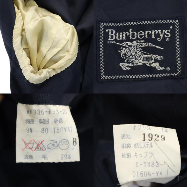 Burberrys バーバリーズ 90s オールド 紺ブレ テーラードジャケット YA7 ネイビー 金ボタン メンズ_9
