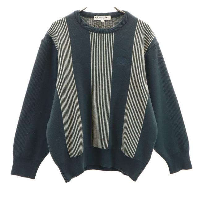 Christian Dior SPORTS クリスチャンディオールスポーツ 90s ウール オールド 長袖 セーター L ネイビー系 ニット メンズ