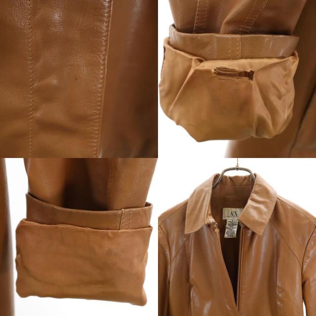 ARMANI EXCHANGE アルマーニエクスチェンジ 90s オールド レザーコート S キャメル レディース_8