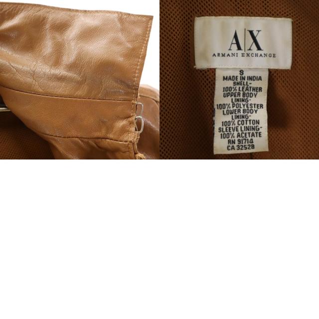 ARMANI EXCHANGE アルマーニエクスチェンジ 90s オールド レザーコート S キャメル レディース_9