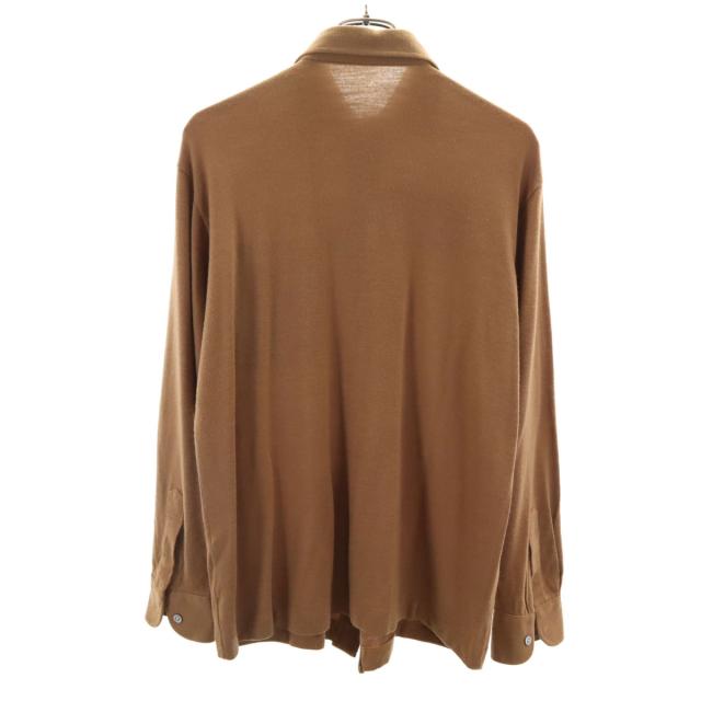 YVES SAINT LAURENT イヴサンローラン 90s オールド 長袖 ウールブレンド シャツ M キャメル メンズ_1