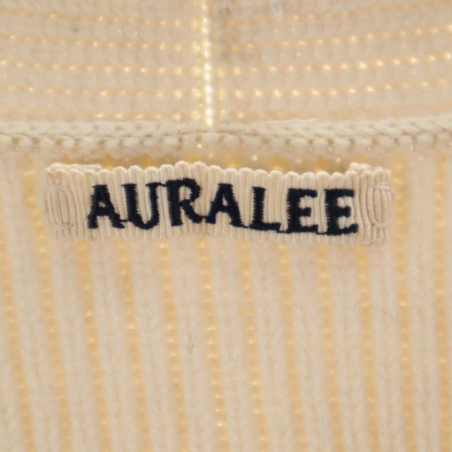 AURALEE オーラリー 日本製 長袖 Vネック セーター 1 ベージュ リブニット レディース_6
