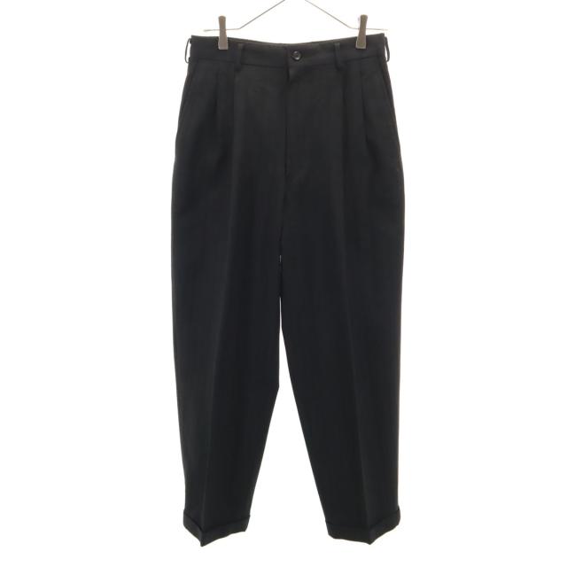 COMME des GARCONS HOMME コムデギャルソンオム 90s 日本製 ウール オールド ストライプ柄 2タック スラックスパンツ S 黒 メンズ
