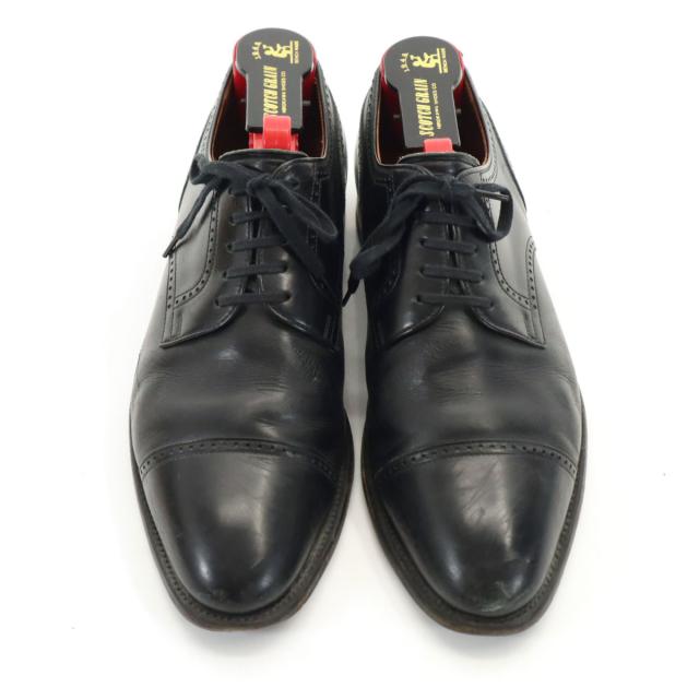SCOTCH GRAIN スコッチグレイン レザー ビジネスシューズ 24 1/2 ブラック 外羽根 革靴 シューキーパー付き メンズ_1