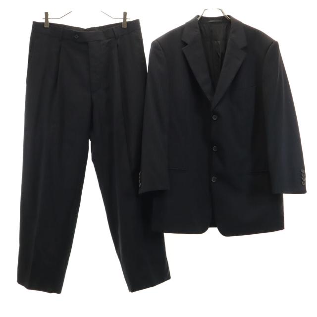 HUGO BOSS ヒューゴボス ストライプ柄 スーツ 上下セットアップ 52 ブラック メンズ