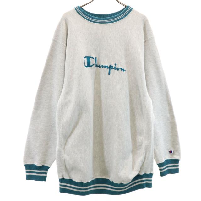 Champion チャンピオン 90s USA製 オールド 刺繍タグ 長袖 リバースウィーブ スウェット トレーナー XXL グレー ビッグサイズ メンズ