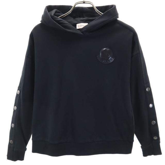 MONCLER モンクレール 長袖 スウェットパーカー 10A 黒 プルオーバー 裏起毛 キッズ