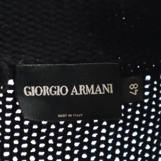 GIORGIO ARMANI ジョルジオアルマーニ イタリア製 長袖 ニット 48 ネイビー メンズ_7