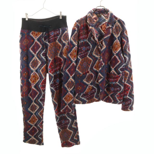 KAPITAL キャピタル 日本製 ネイティブ柄 ウールジャケット 上下セットアップ 4/2 ネイビー メンズ