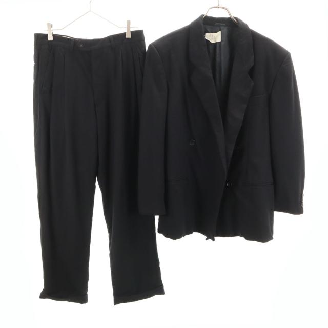 GIORGIO ARMANI ジョルジオアルマーニ イタリア製 ダブル スーツ 上下セットアップ 46 ブラック メンズ