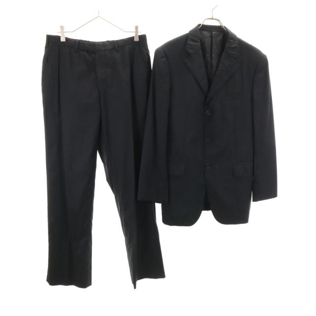 BURBERRY BLACK LABEL バーバリーブラックレーベル 日本製 ストライプ柄 スーツ 上下セットアップ 40R ブラック 三陽商会 メンズ