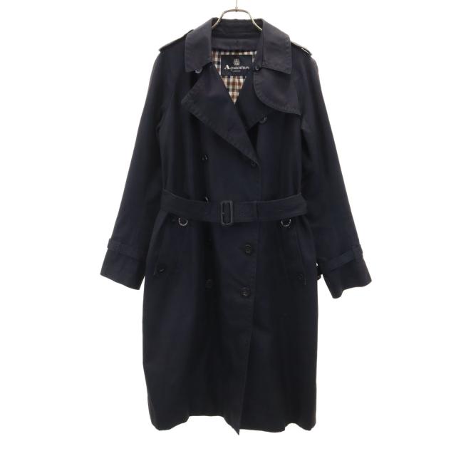 Aquascutum LONDON アクアスキュータム ロンドン 日本製 トレンチコート 8 濃紺 レディース