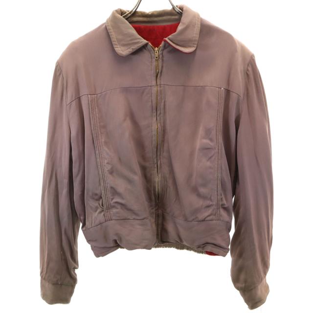 60s ヴィンテージ ギャバジャン リバーシブル ジャケット 小豆色 TALONジップ レディース