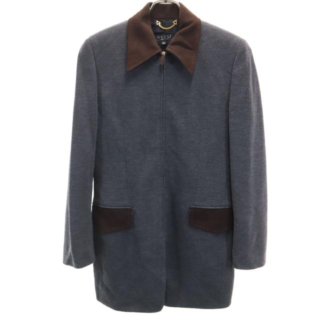 GUCCI グッチ イタリア製 ウールブレンド コート 40 グレー系 レディース