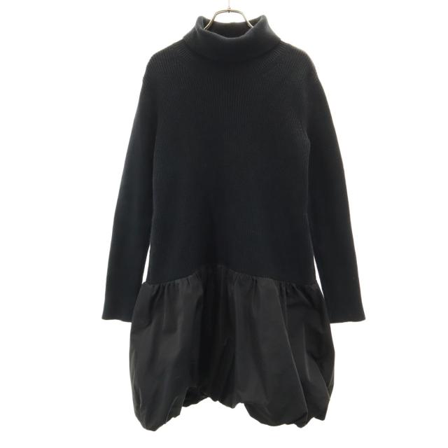 FOXEY NEW YORK フォクシーニューヨーク 日本製 長袖 タートルネック ワンピース 40 ブラック レディース