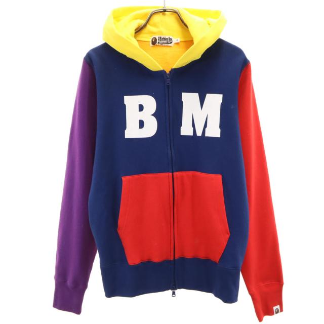 A BATHING APE アベイシングエイプ 長袖 ジップパーカー S ブルー メンズ