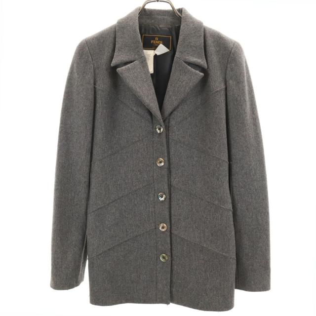 FENDI フェンディ 90s イタリア製 オールド ウールジャケット 42 グレー レディース