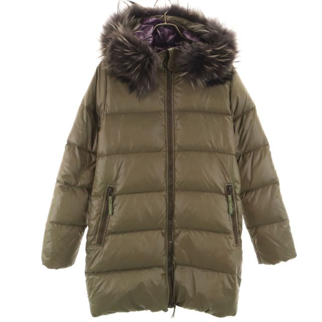 DUVETICA デュベティカ kappa ダウンコート 42 オリーブ系 ラクーンファー付き レディース