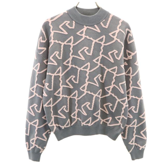 Emporio Armani エンポリオアルマーニ 総柄 長袖 ニット S グレー セーター レディース