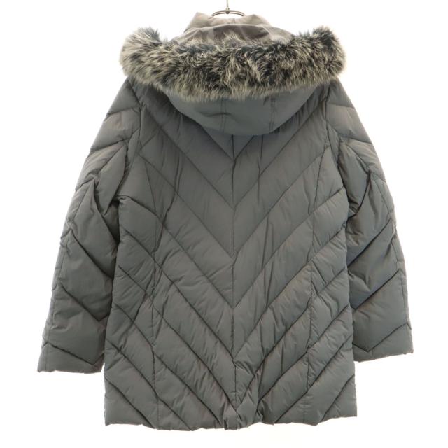 BALMAIN バルマン ダウンコート L グレー ブルーフォックスファー付き レディース_1
