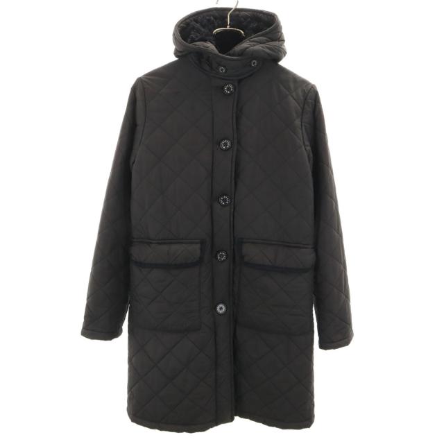 MACKINTOSH SCOTLAND マッキントッシュスコットランド USA製 キルティングコート 36 ブラック 裏ボア レディース