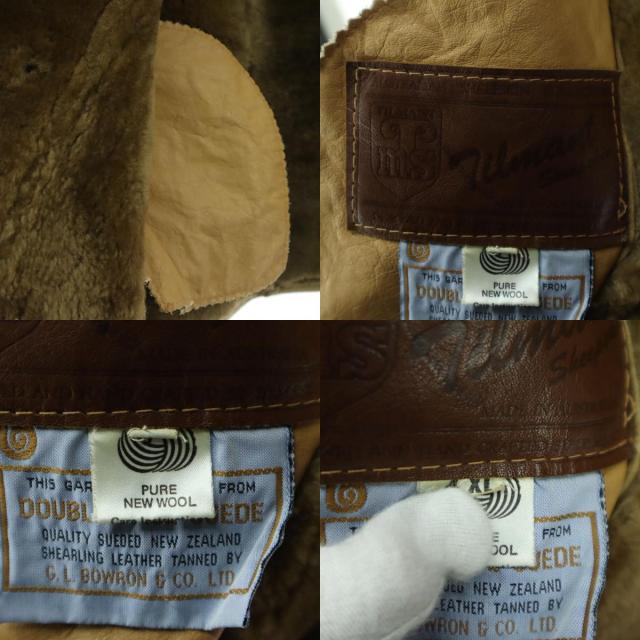 G.L.BOWRON & CO.LTD ニュージーランド製 長袖 ムートンジャケット XL ブラウン レディース