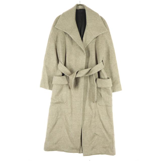 美品 Kiton キートン イタリア製 長袖 ガウンコート 38 ベージュ レディース