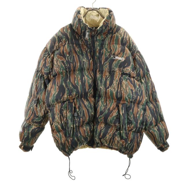 Bear USA ベアーユーエスエー カモフラ ダウンジャケット L カーキ リバーシブル レディース