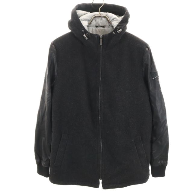 Desigual デシグアル 異素材切り替え ジャケット S ブラック レザーライク袖 メンズ