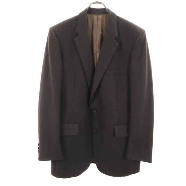 美品 LANVIN ランバン 80s 90s オールド ストライプ柄 テーラードジャケット 42 ブラウン系 メンズ