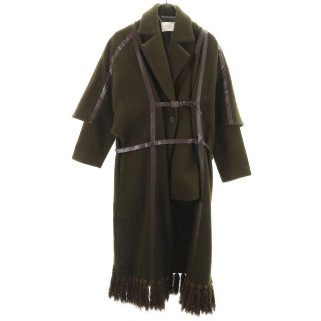 AMERI UNDRESSED アメリ 3WAY ブランケット ウールコート F カーキ レディース