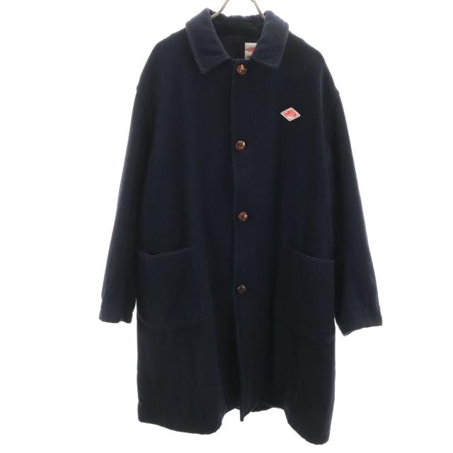 Danton ダントン 日本製 ウールブレンド ロングコート 40 ネイビー メンズ