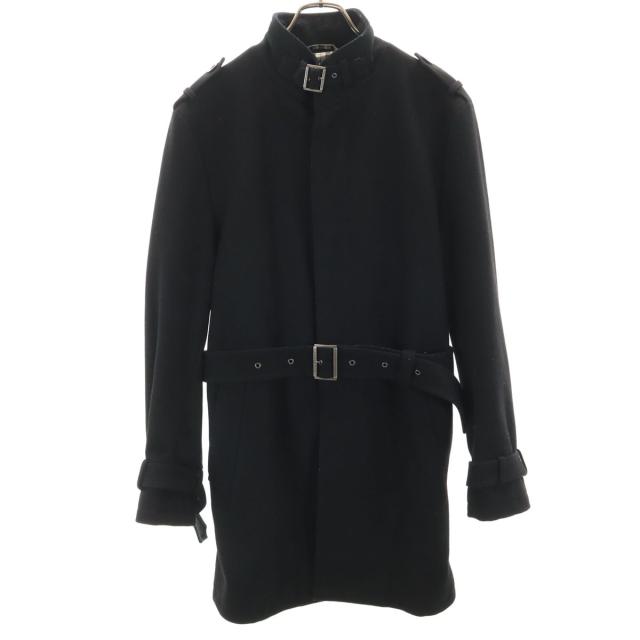 BURBERRY BLACK LABEL バーバリーブラックレーベル ウールコート M ブラック 三陽商会 メンズ