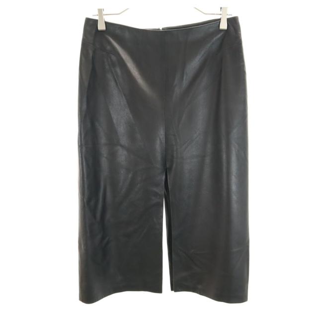 GUCCI グッチ イタリア製 ミディ丈 羊革 レザー スカート 42 ブラック レディース