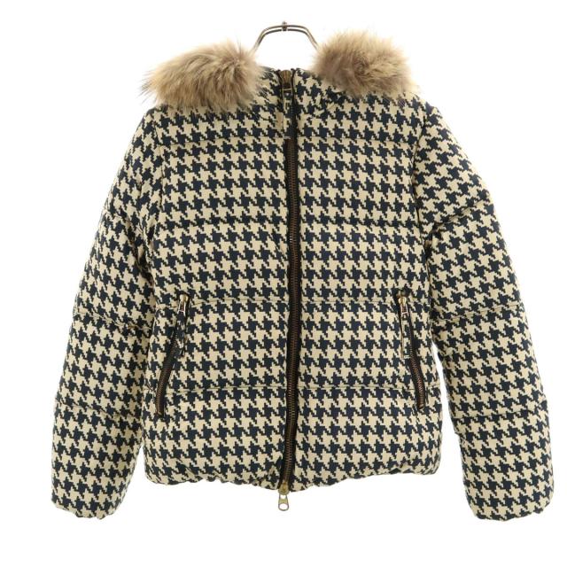 DRESSCAMP ドレスキャンプ DUVETICA デュベティカ コラボ 千鳥柄 ダウンジャケット 38 ベージュ系 レディース